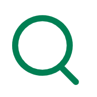 Green magnifying glass icon